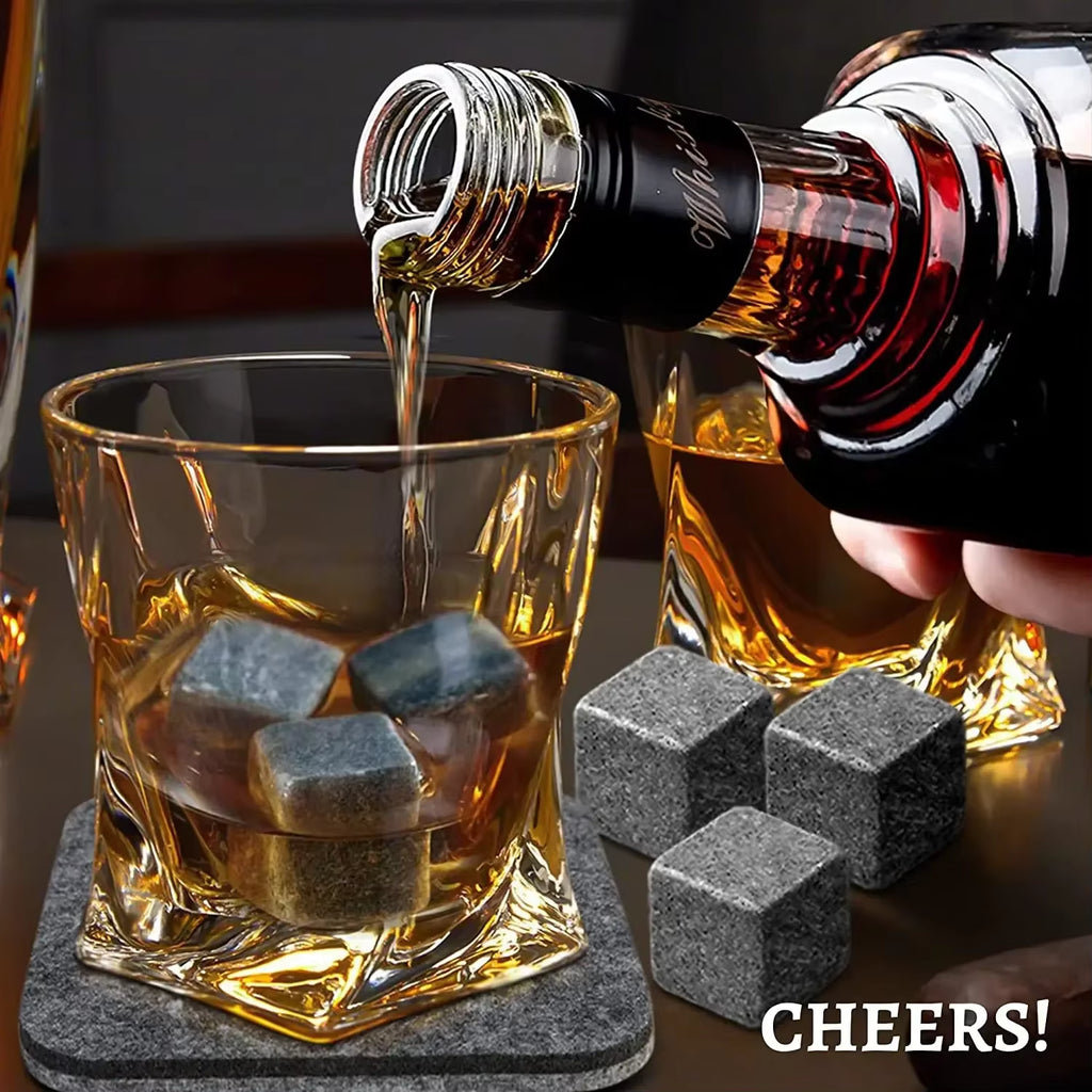 Whiskey Stones Gift Set, 6 Reusable Chilling Stones with Pouch – image 7