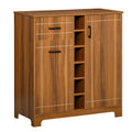 Wine Cabinet Sideboard with 6-Bottle Rack and Glass Holders, Brown
