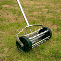 Rolling Lawn Aerator with Rotary Spike Drum and 3-Piece Steel Handle – image 1