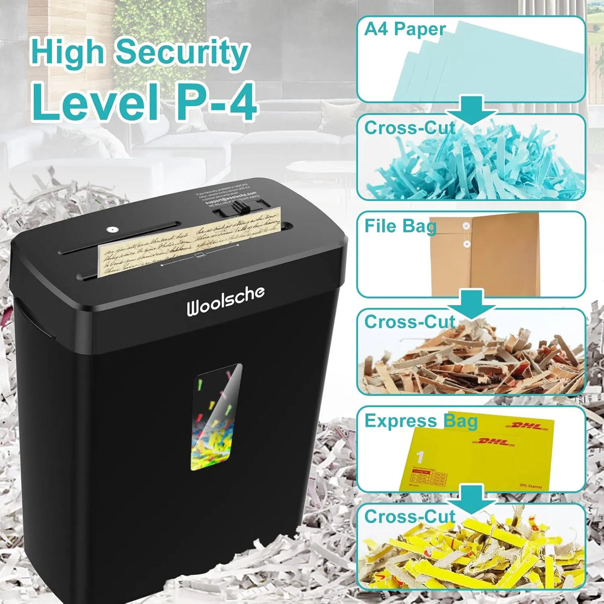 10-Sheet Cross Cut Paper Shredder with 3.43 Gallon Bin, P-4 Security – image 4