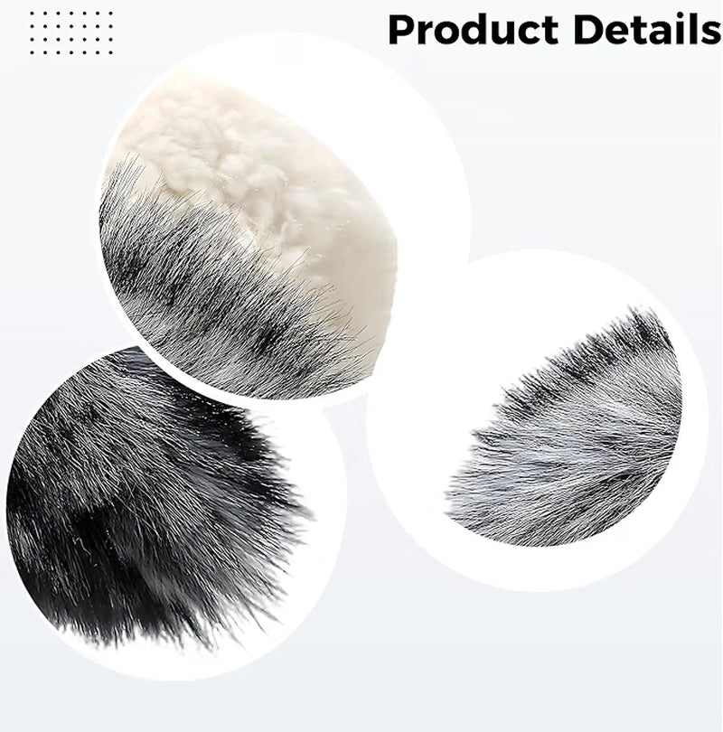 Faux Fur Bucket Hat for Women, Plush Winter Fisherman Hat, Beige – image 4