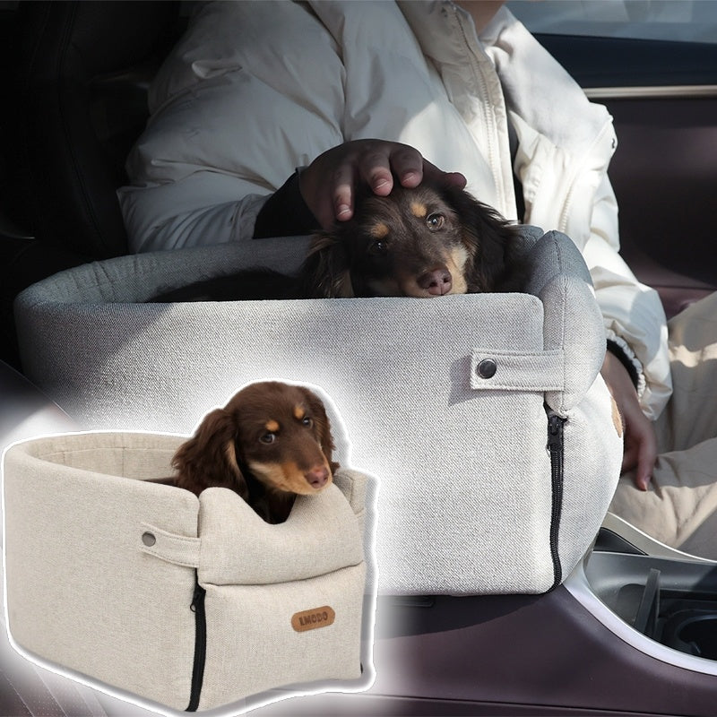 Console Dog Car Seat - Portable Center Console Pet Bed
