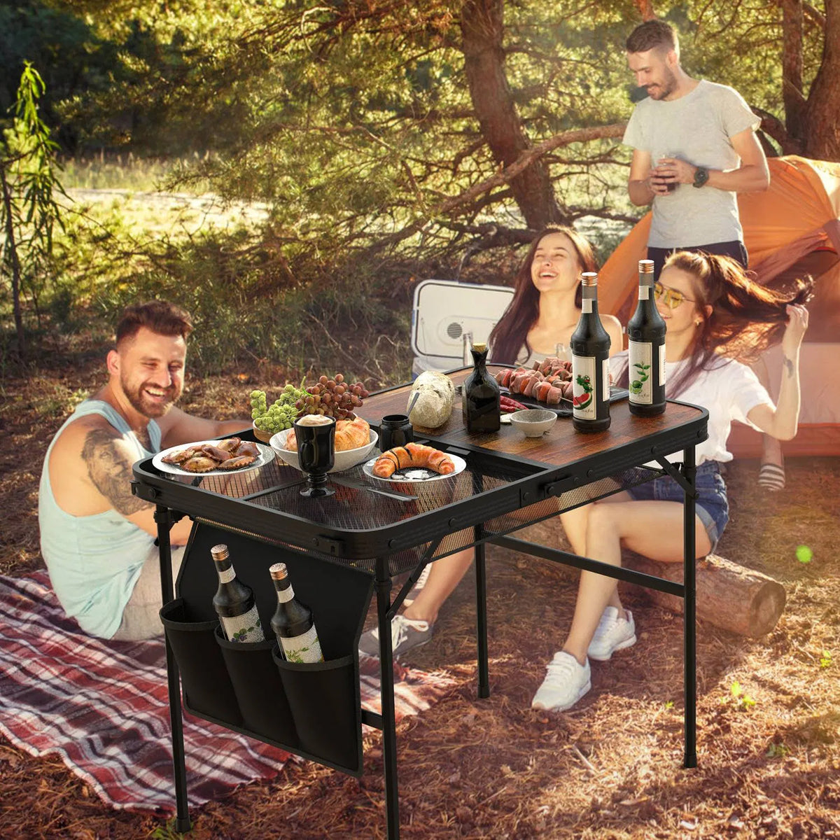 Folding Camping Table 35 x 24 in, Adjustable Height with Storage Net – image 13