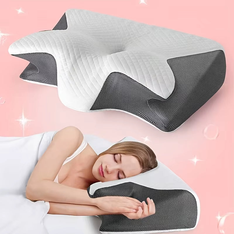Ergonomic Cotton Snack Pillow - Soft Lightweight Sleep Pillow