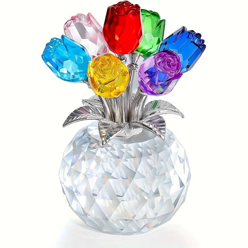 Crystal Rose Bouquet - Anniversary & Mother'S Day Keepsake Gift