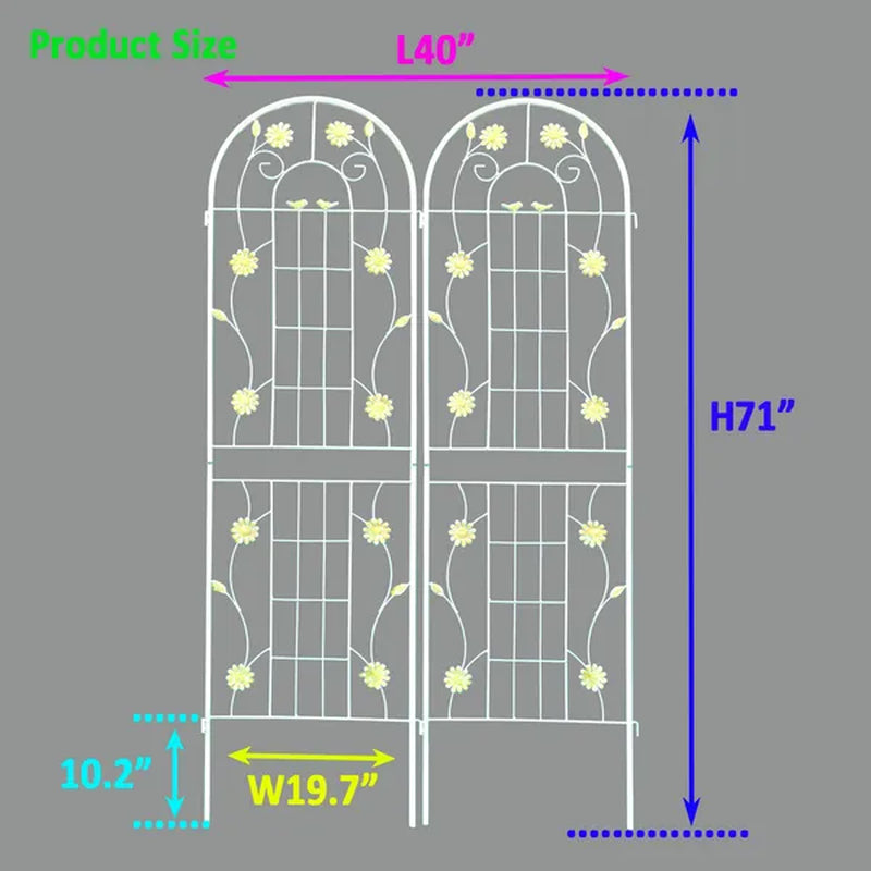 Metal Garden Trellis 2 Pack, 71 x 19.7 in Climbing Plant Support – image 5