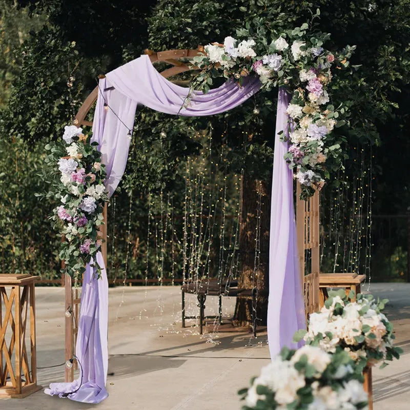 7 Ft Wooden Wedding Arch Arbor With Side Trellis, Dark Brown – image 8