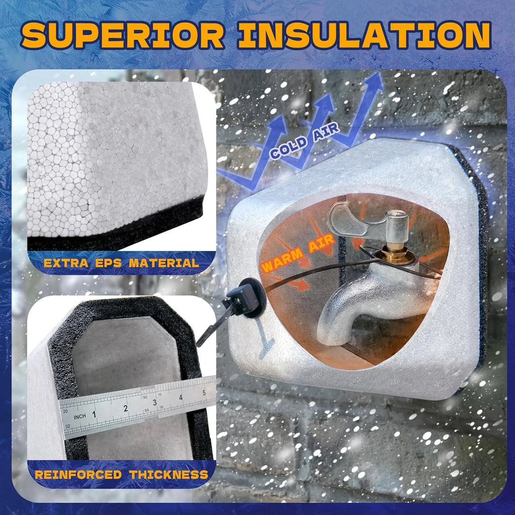 Outdoor Faucet Covers 2-Pack - Insulated Winter Spigot Protectors – image 3