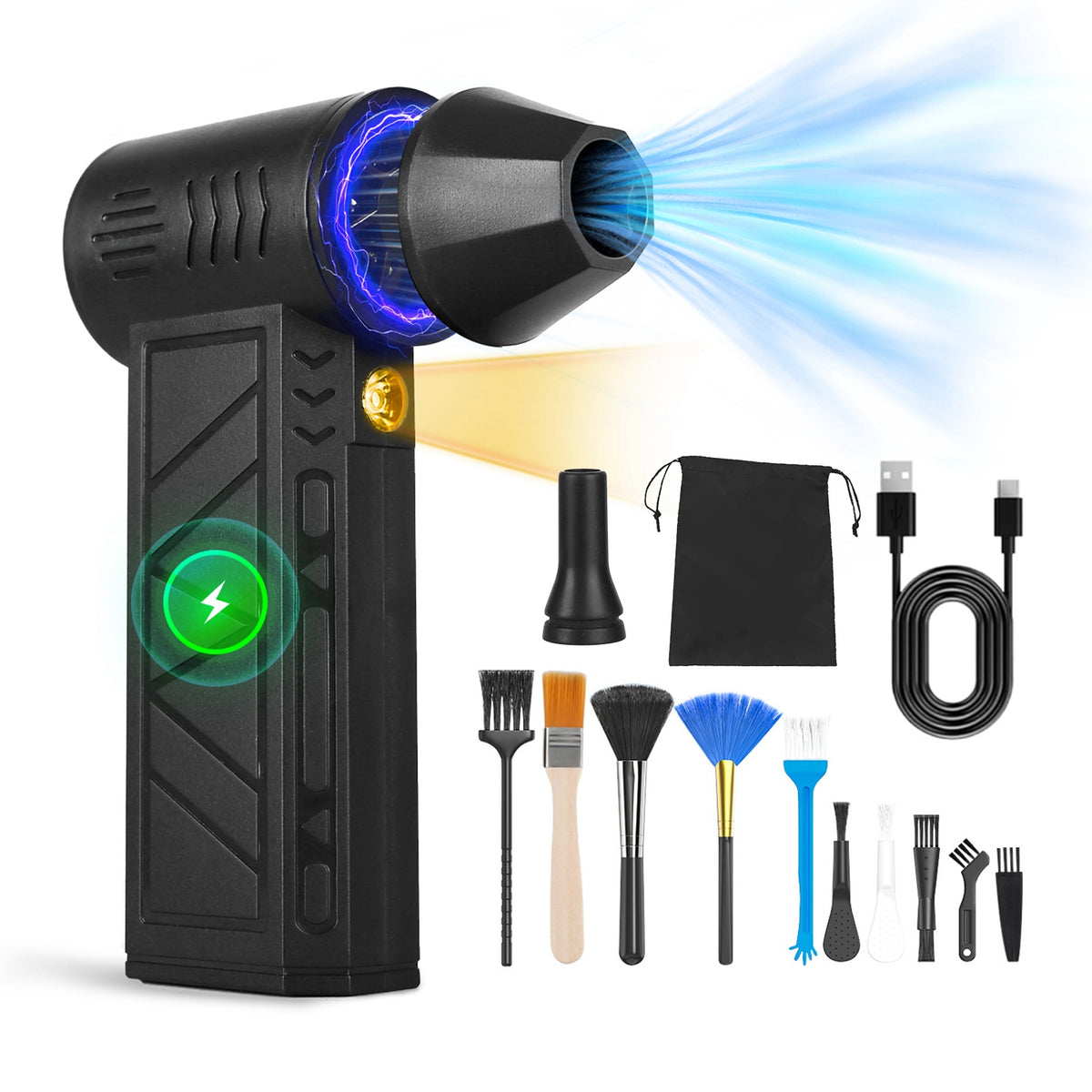 Cordless Electric Air Duster, 150000 RPM, 4 Speeds