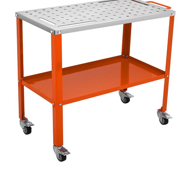 Welding Table on Wheels – 1200 lb Steel Workbench with Locking Casters
