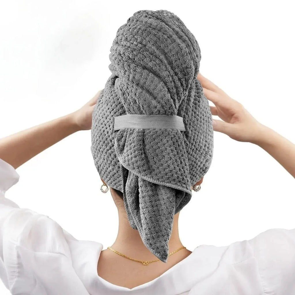 Microfiber Hair Towel Wrap Extra Large with Elastic Band – image 7
