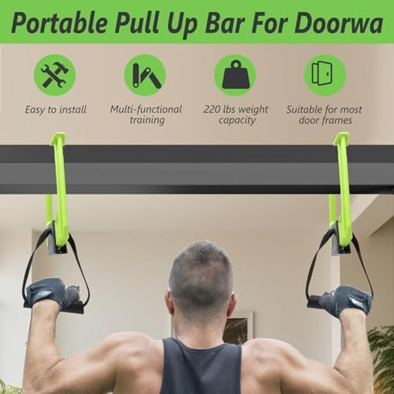 Doorway Pull Up Bar – Portable No-Screw Chin Up Bar, 220 lb – image 2