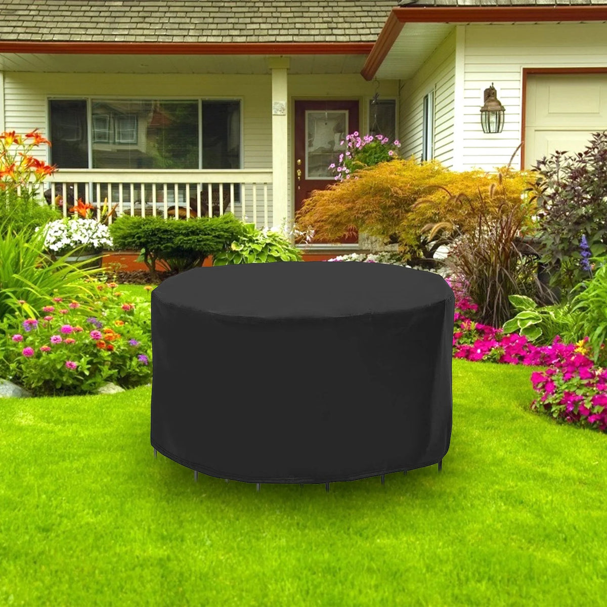 Round Patio Table Cover 73 in - Waterproof Outdoor Furniture Cover