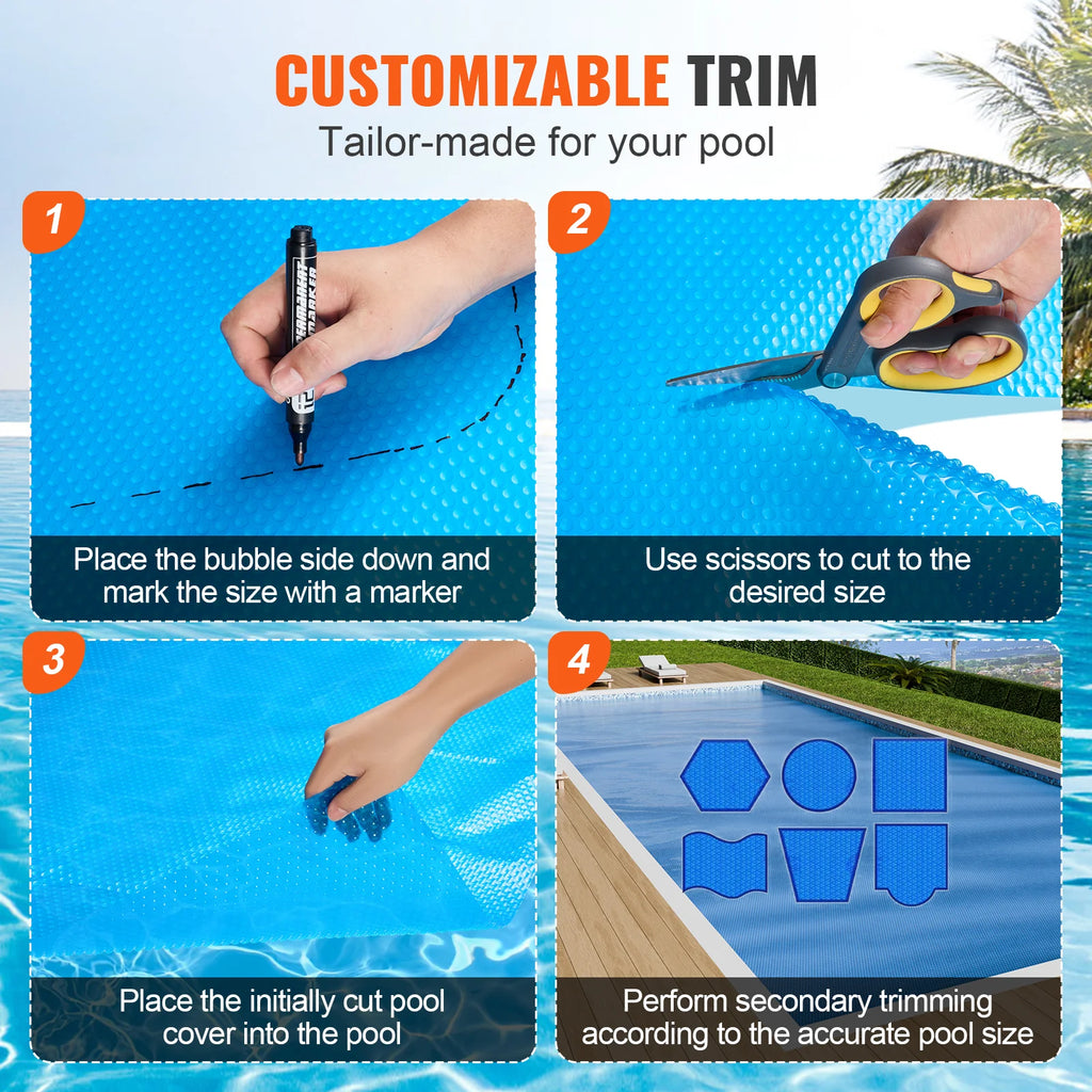 Solar Pool Cover 36 x 18 ft Rectangle, 12 Mil Solar Blanket – image 6