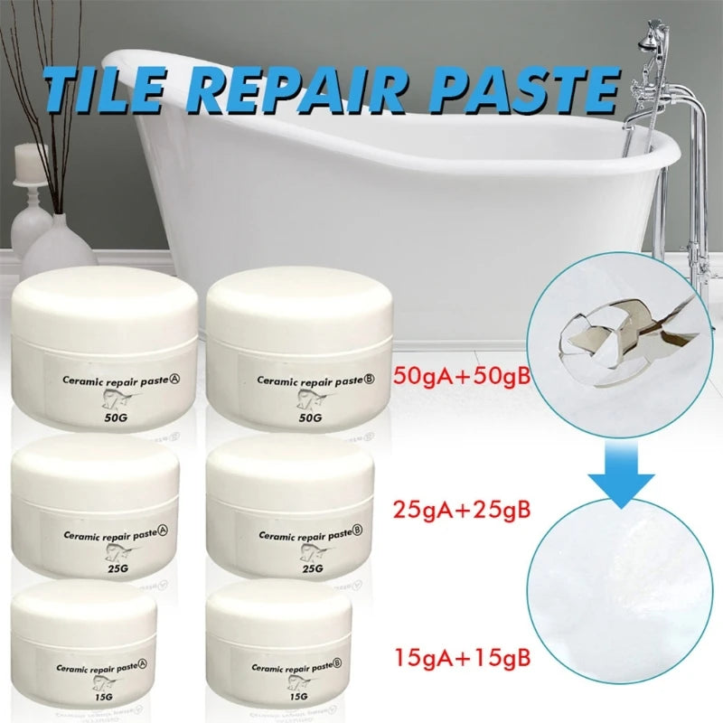 Tub, Tile & Shower Repair Paste - Porcelain Chip and Crack Repair Kit
