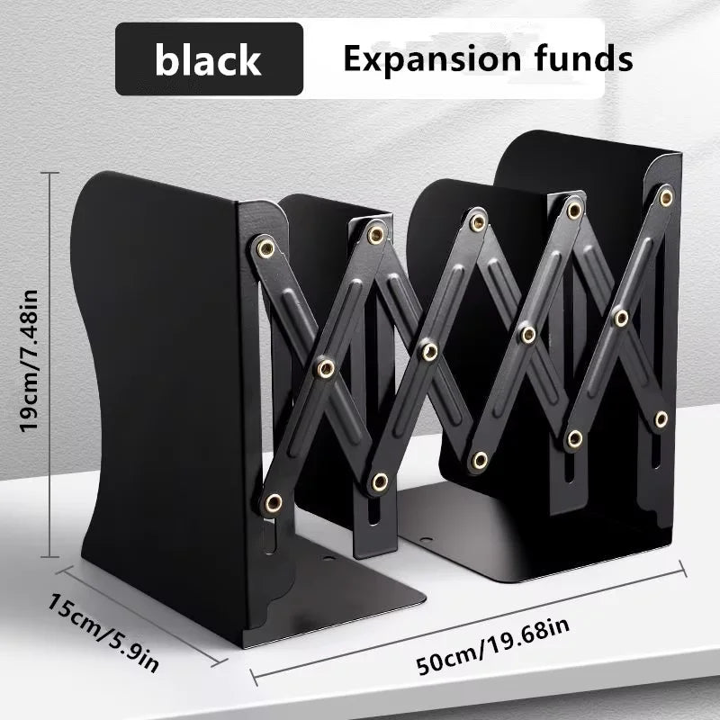 Retractable Metal Book Stand, Adjustable Desk Bookend – image 7