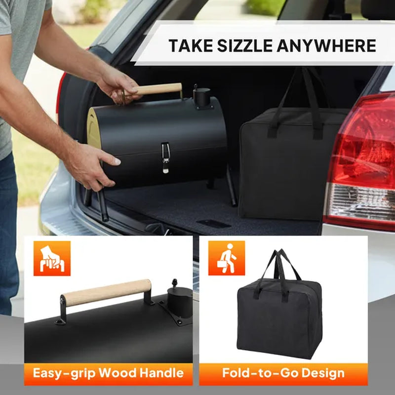 Portable Charcoal Grill, Double-Sided Tabletop BBQ with Carry Bag – image 5