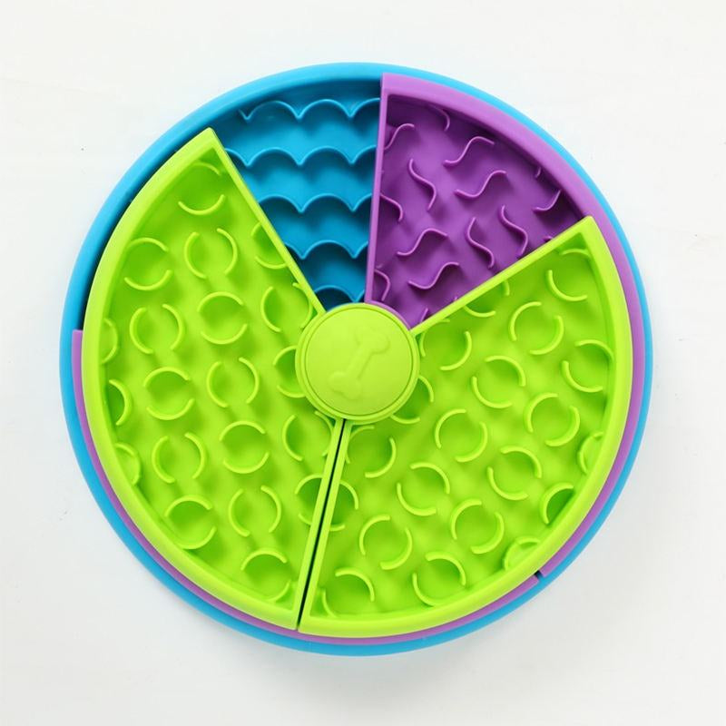 Dog Puzzle Feeder - 3-in-1 Rotating Lick Mat and Slow Feeder