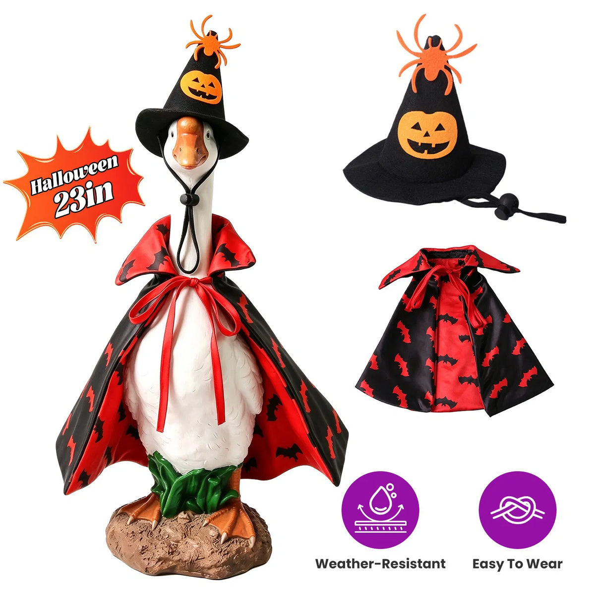 Porch Goose Costume – Halloween Outfit for 23 in Goose Statue – image 2