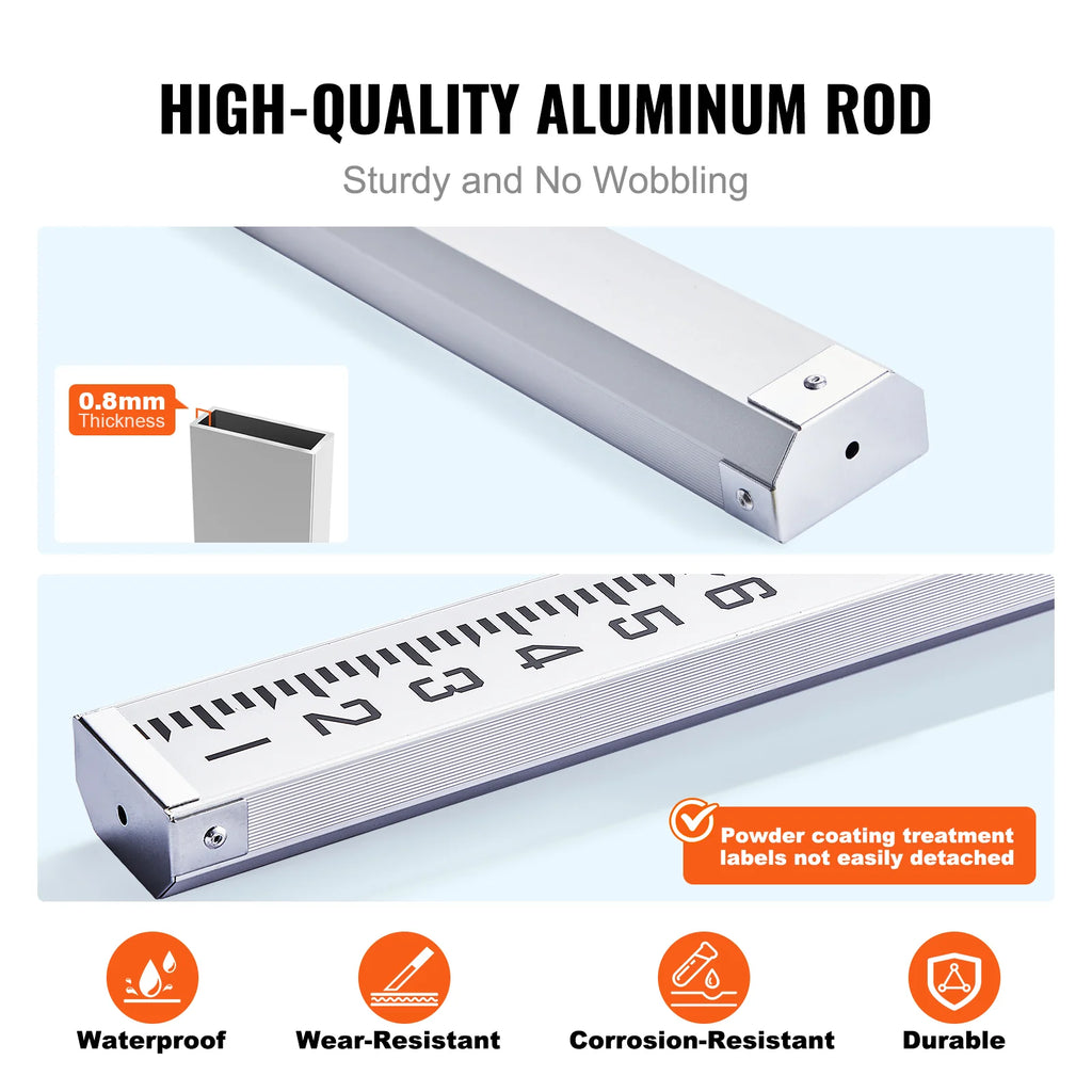 Grade Rod 14 ft Aluminum Telescopic Leveling Rod, Feet/8ths with Bag – image 4