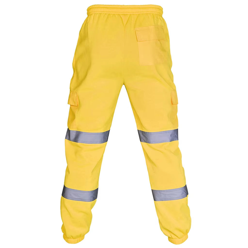 Work Hi-Vis Cargo Pants with Reflective Stripes, Multi-Pocket – image 5