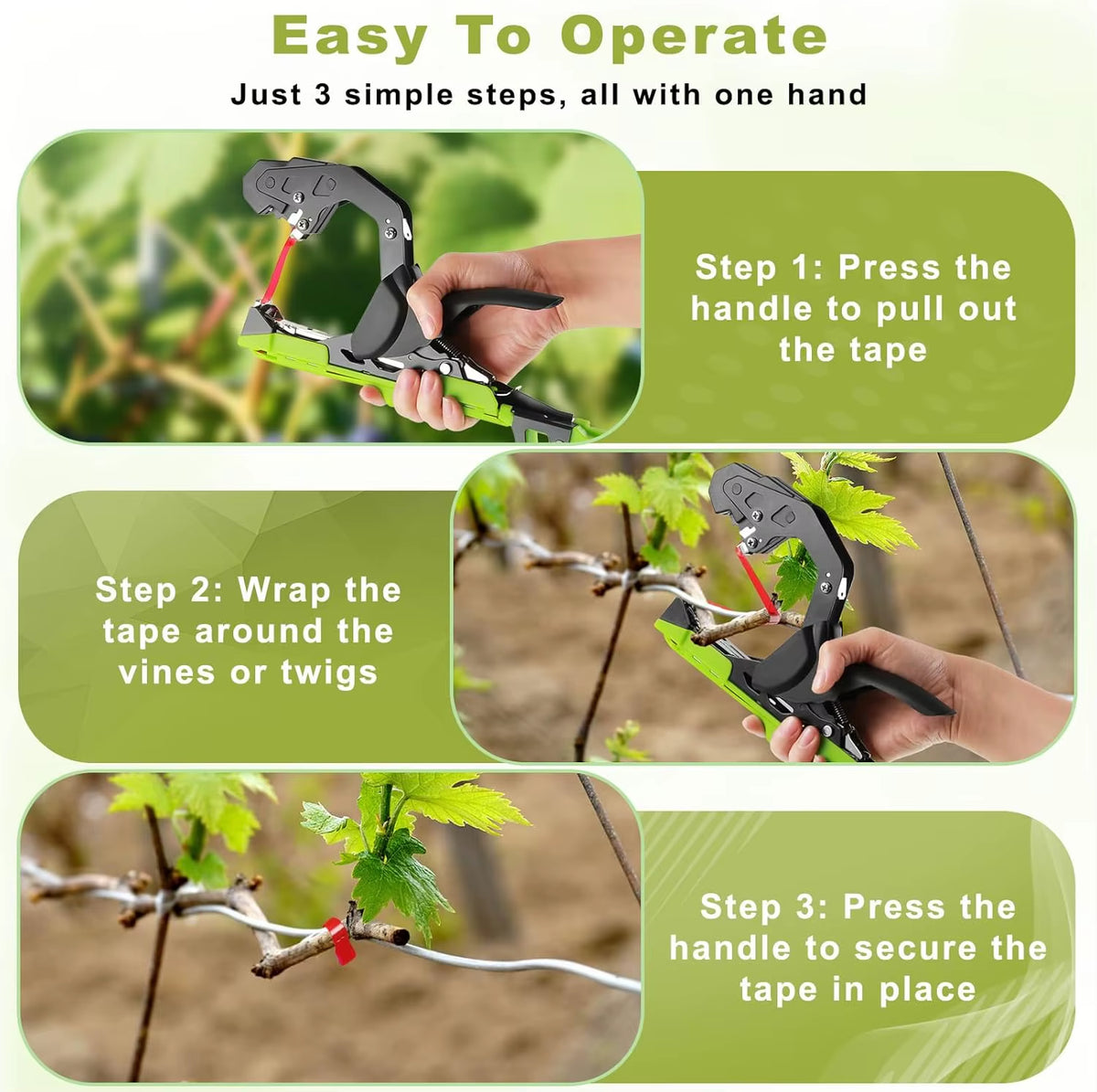 Garden Tying Tool for Tomatoes and Vines, Plant Tape Binding Gun – image 6
