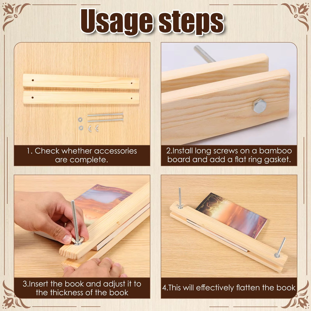 Wooden Book Press for Bookbinding and Paper Flattening – image 5