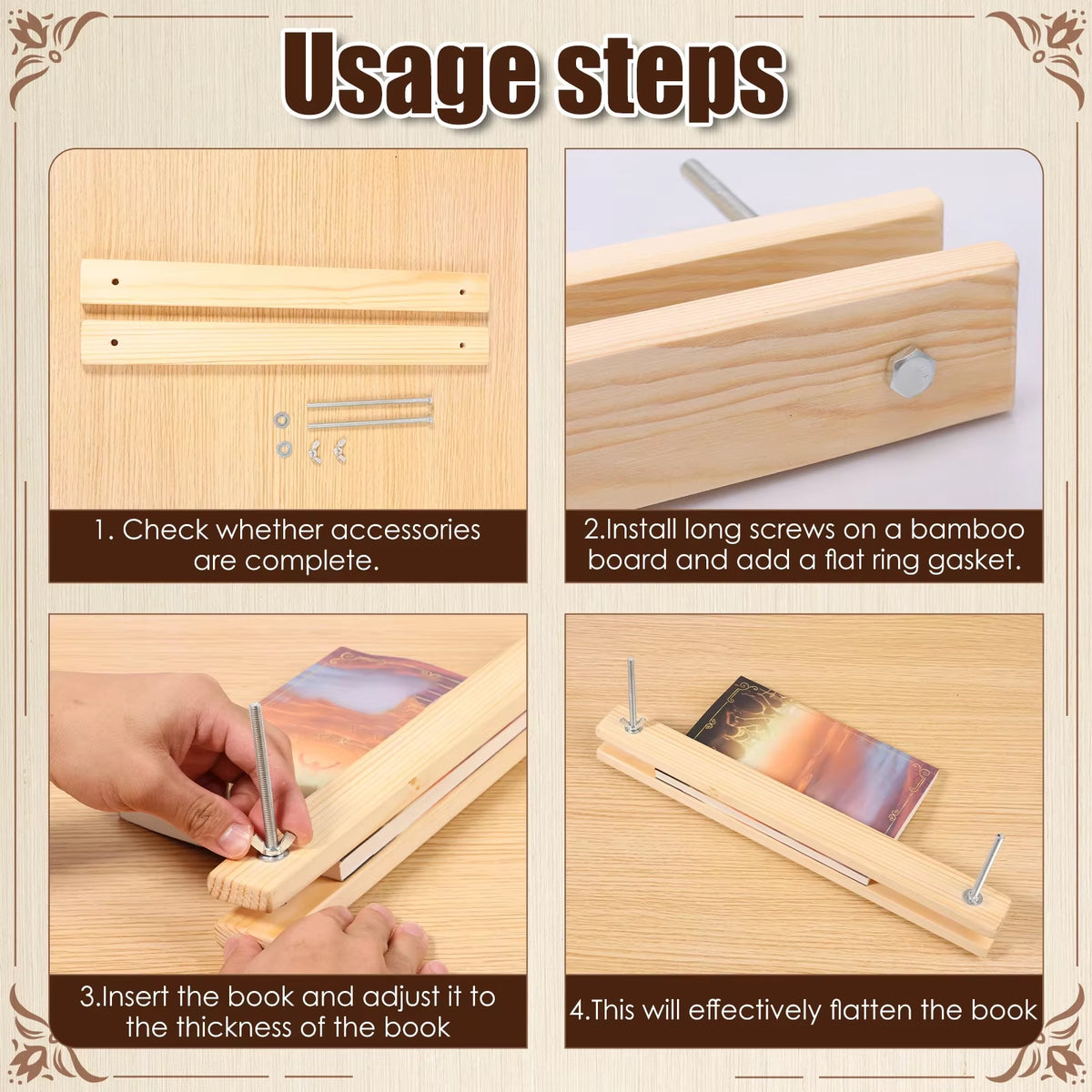 Wooden Book Press for Bookbinding and Paper Flattening – image 5
