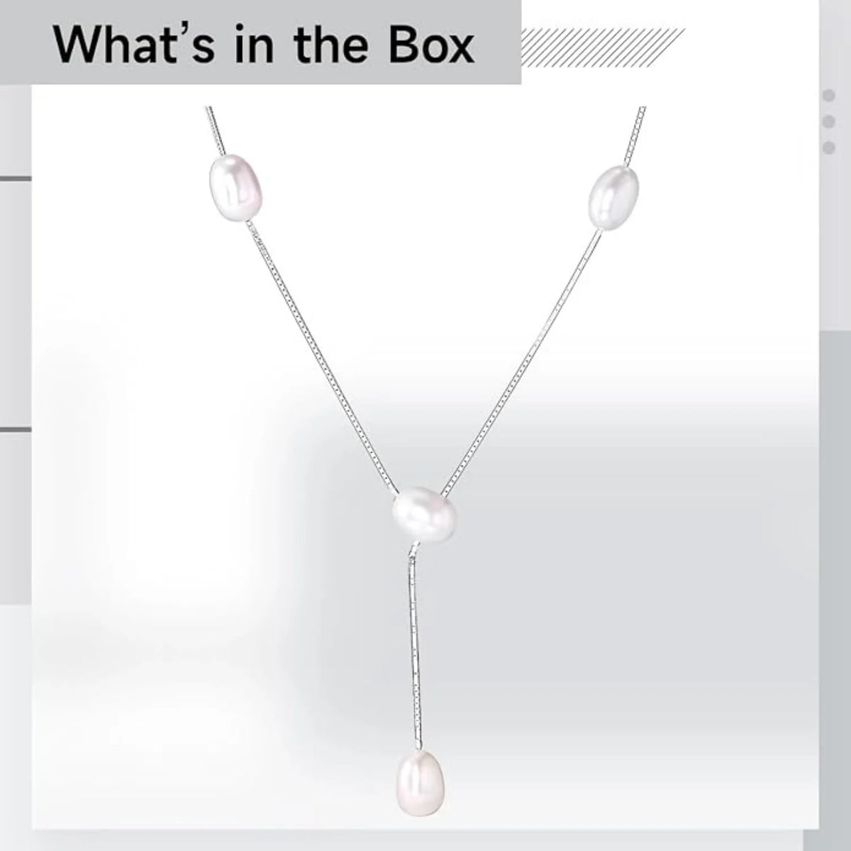 Freshwater Pearl Y Necklace - Sterling Silver, Adjustable – image 3