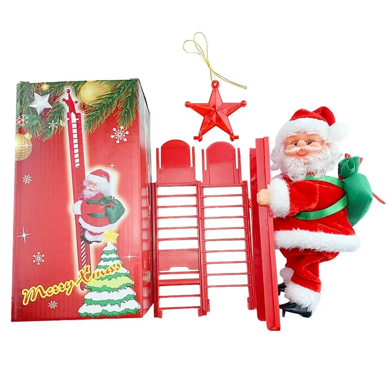 Climbing Santa Ornament – Musical LED Christmas Ladder Decor