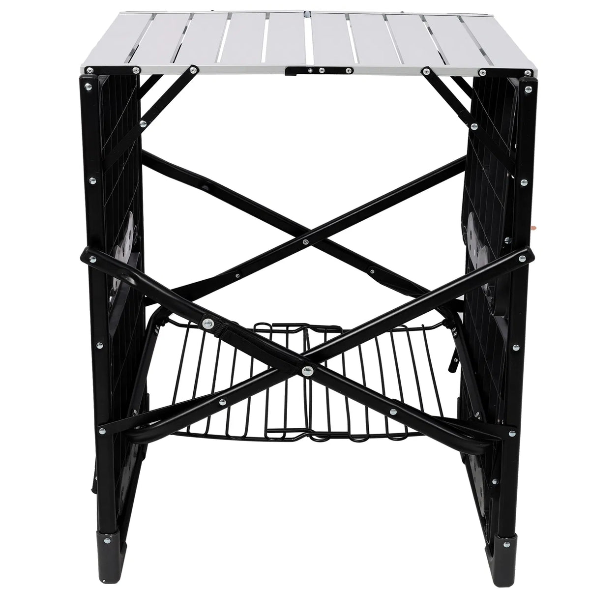 Folding Camp Kitchen Prep Station with Side Shelves and Storage Rack – image 9