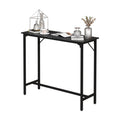 Bar Table, 43 in Pub Height Kitchen Table with Metal Frame, Black
