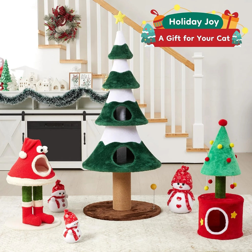 Small Cat Tree Tower – Sisal Posts with Cozy Cat Bed – image 5