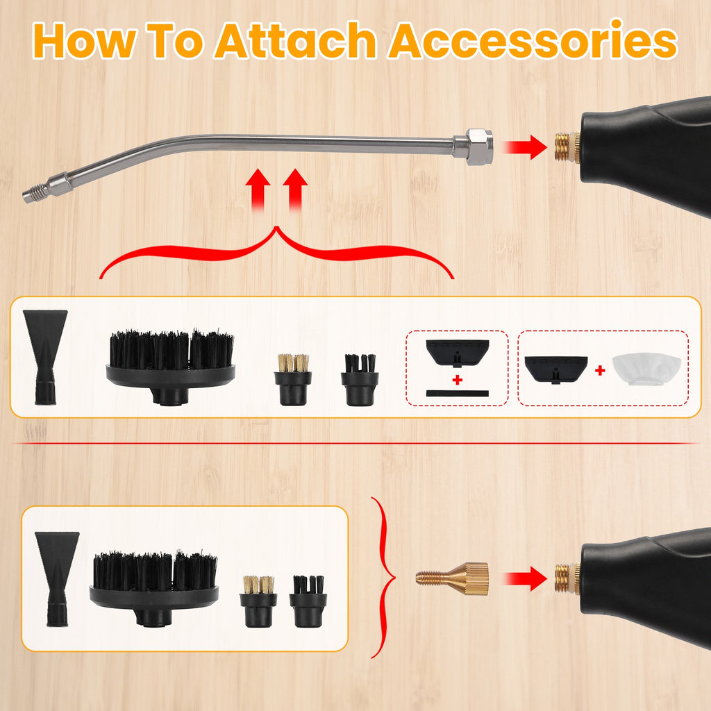 1500W Handheld Steam Cleaner with 1200 ml Tank and 6 Steam Levels – image 16