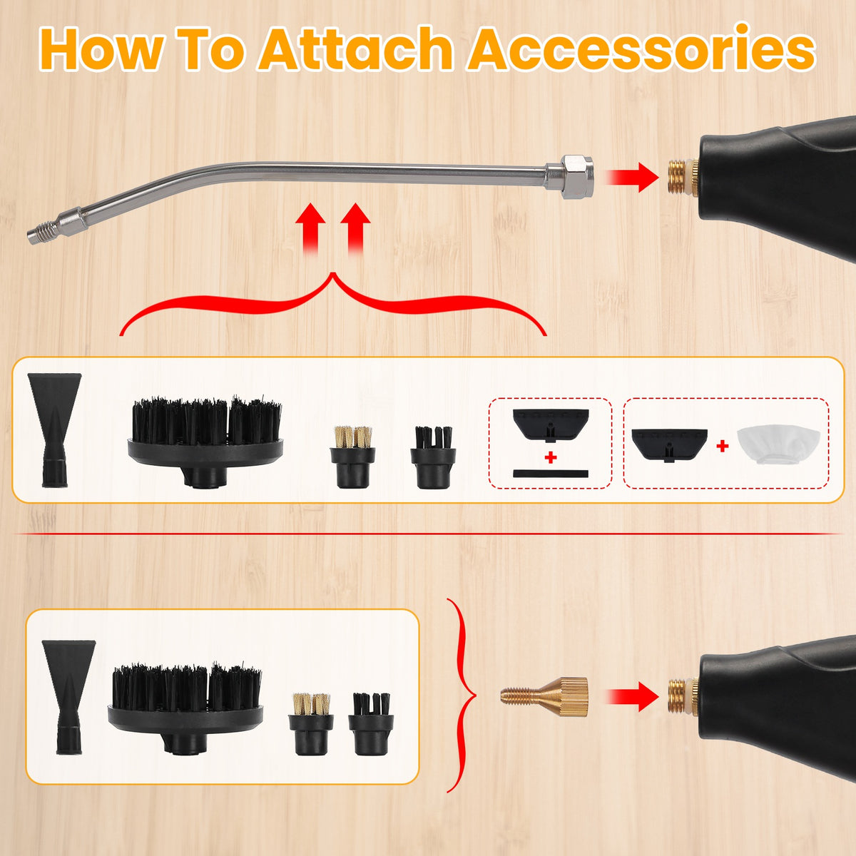 1500W Handheld Steam Cleaner with 1200 ml Tank and 6 Steam Levels – image 16