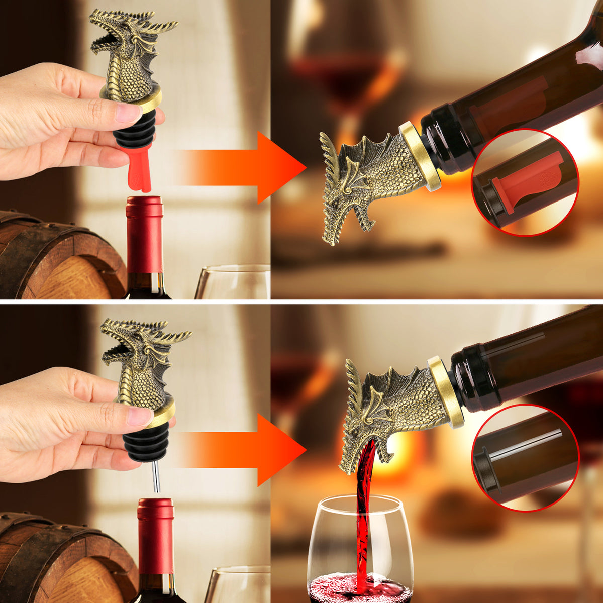 Faucet Bottle Stopper & Pourer – Zinc Alloy Wine Dispenser – image 7