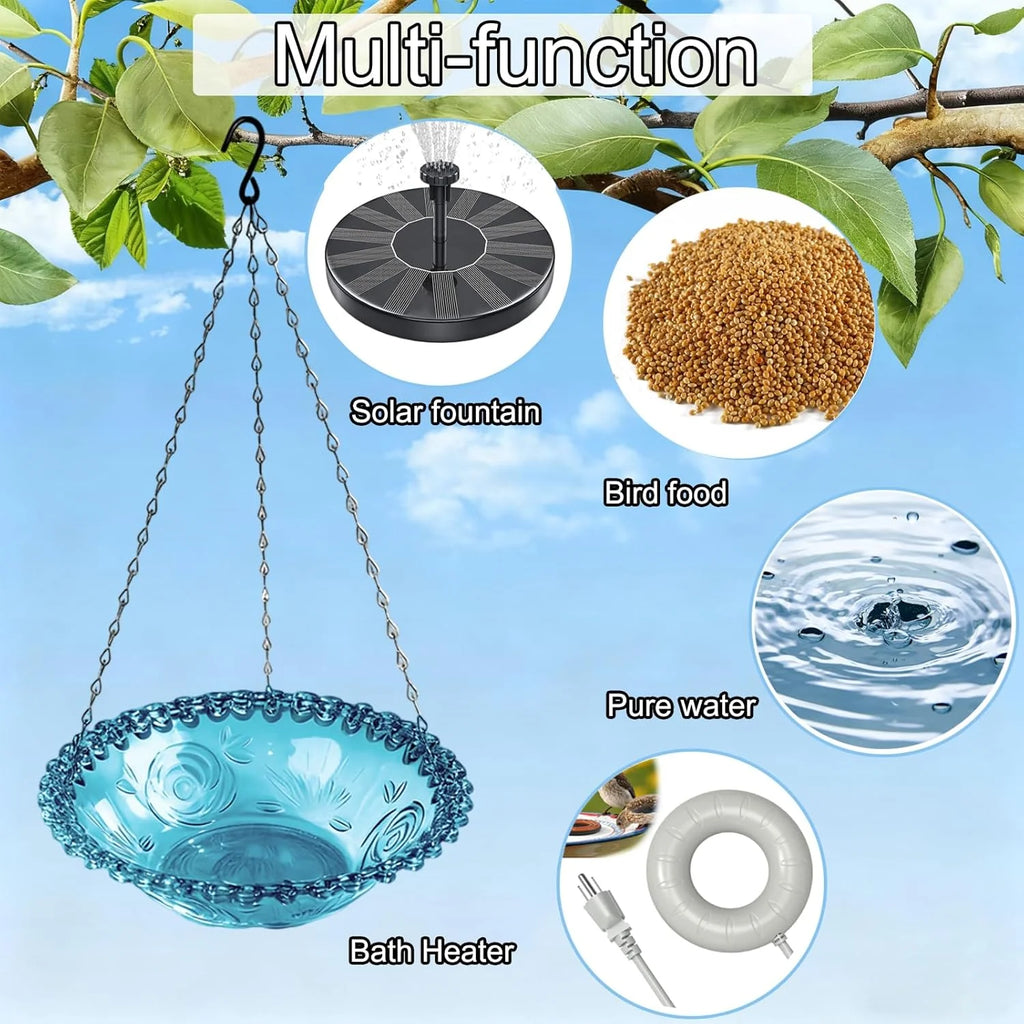 Hanging Bird Bath - Outdoor Bird Water Bowl and Feeder Tray – image 9