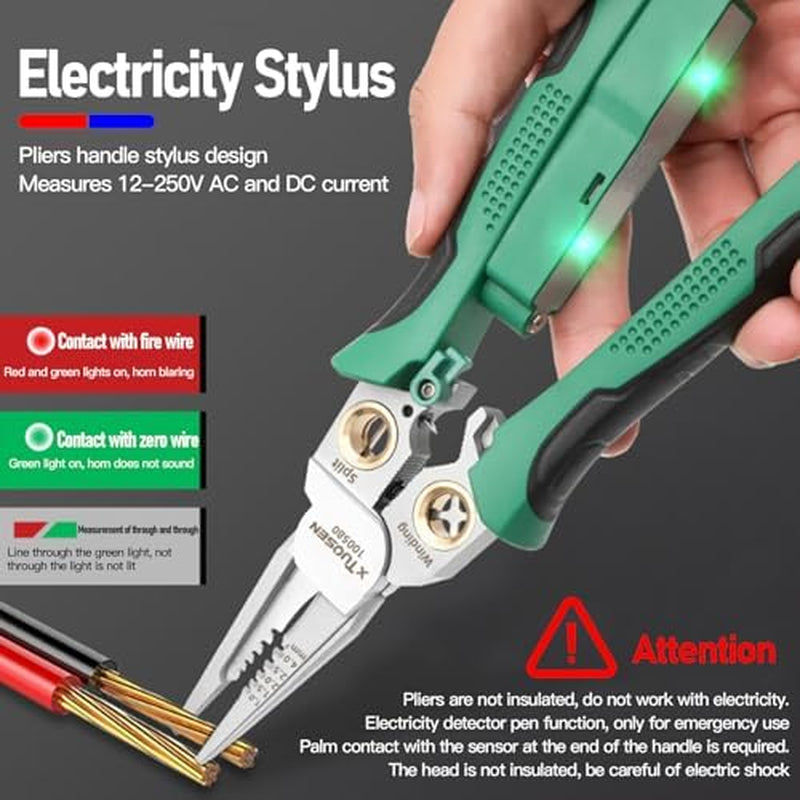 8-in-1 Wire Stripper with Voltage Detection, Green – image 5