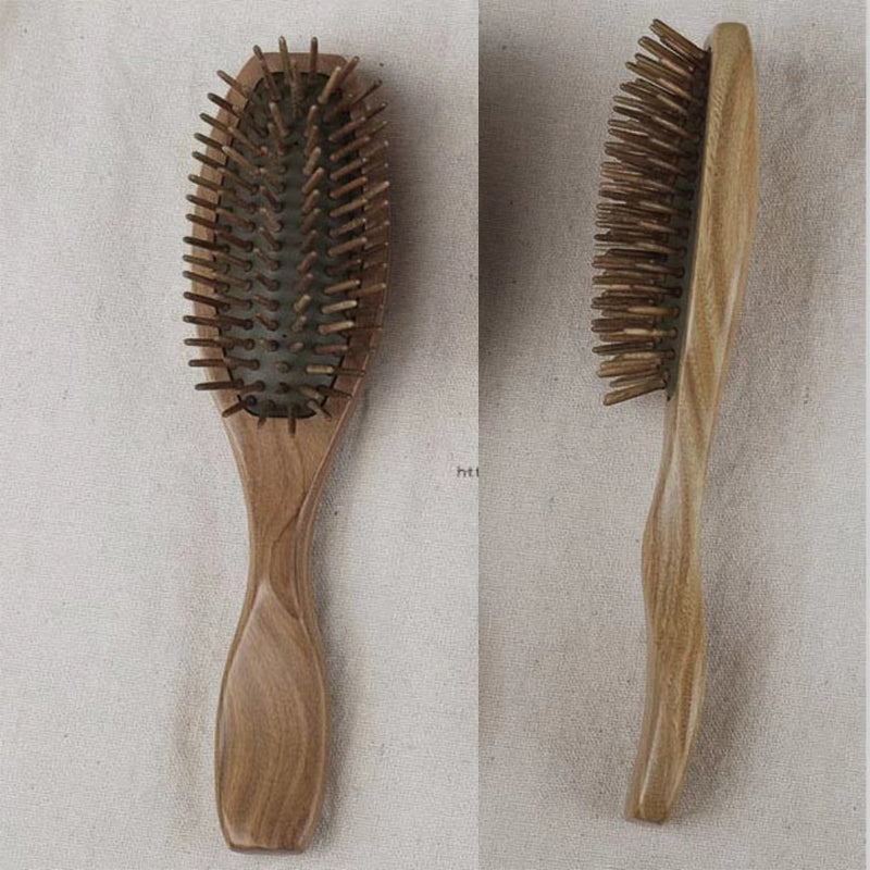Wooden Comb – Green Sandalwood Scalp Massage Comb – image 4