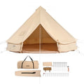 Canvas Bell Tent 16.4 ft, 4-Season Yurt Tent with Stove Jack