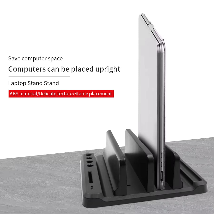 Vertical Laptop Stand - Dual Slot Desk Dock for Laptop and Tablet – image 2