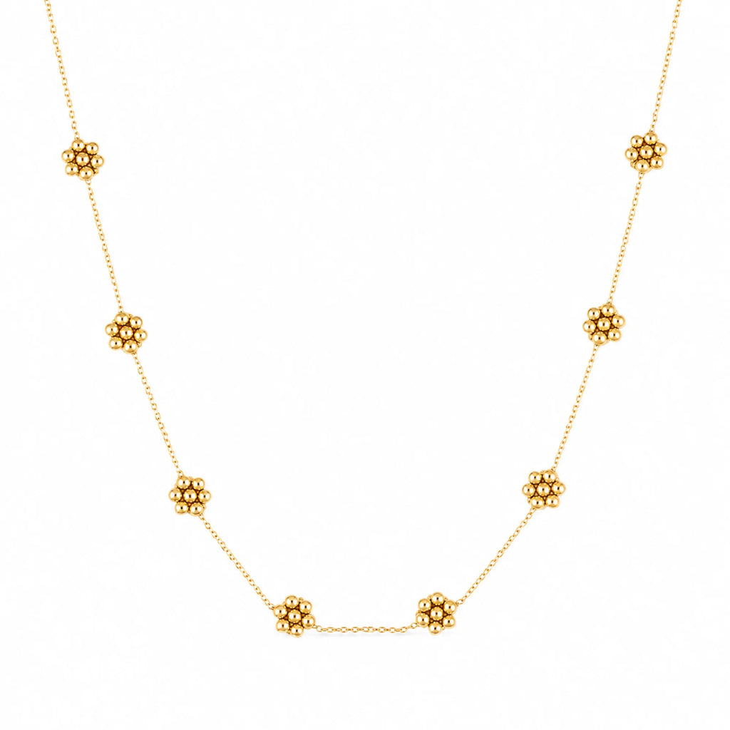 Dainty Flower Necklace - Waterproof 18K Gold Plated Stainless Steel