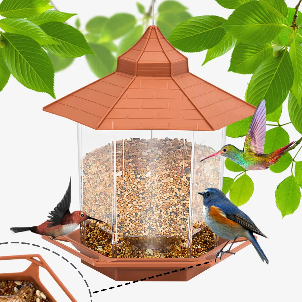 Hanging Bird Feeder - Gazebo Style Multi-Port Seed Feeder – image 2