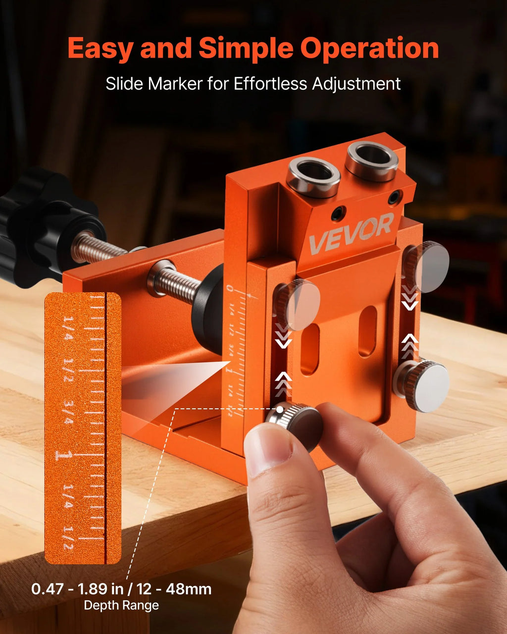 Pocket Hole Jig Kit – Adjustable 0.47 to 1.89 in – image 4