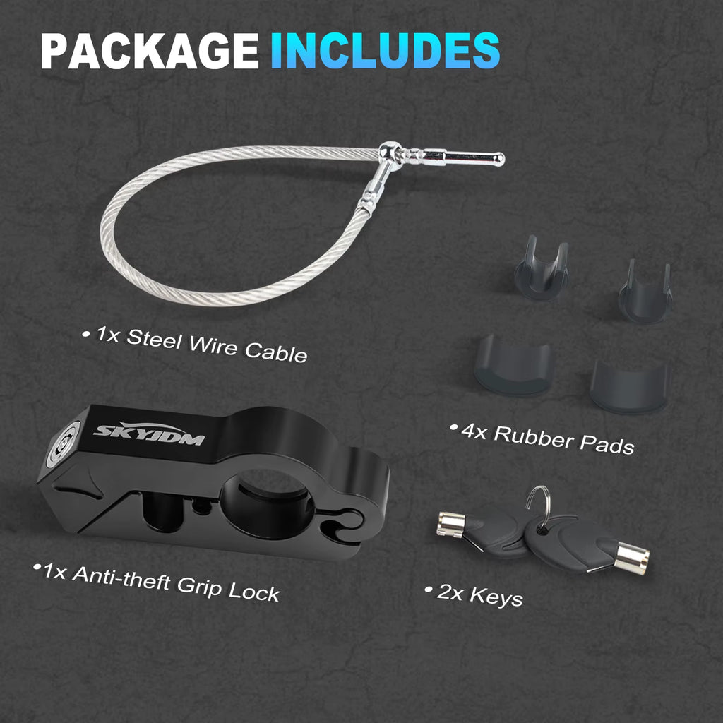 Motorcycle Handlebar Grip Lock, Anti-Theft Brake Lever Lock – image 6