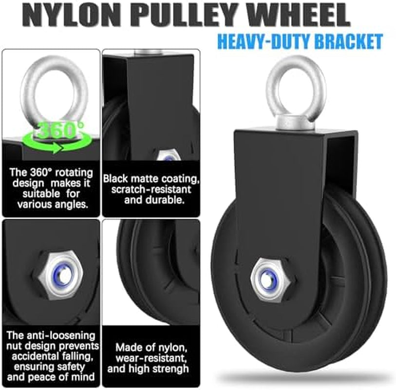 Gym Cable Pulley Wheel for Home Gym, 90 mm Silent Bearing, 660 lb – image 4