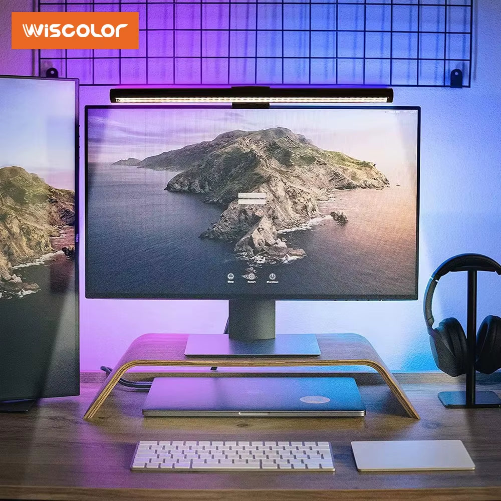 Monitor Light Bar, USB-Powered Dimmable LED with RGB Backlight
