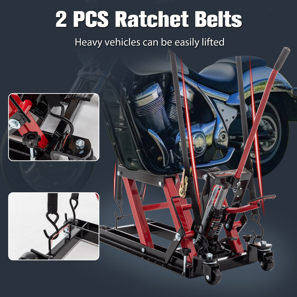 Motorcycle Lift Jack – 1500 lb Hydraulic Pedal Lift Table, 4.5-15 in