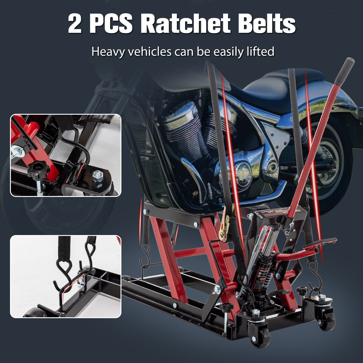 Motorcycle Lift Jack – 1500 lb Hydraulic Pedal Lift Table, 4.5-15 in