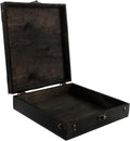 Vintage Wooden Jewelry Box – Square Tabletop Keepsake Case, Coffee
